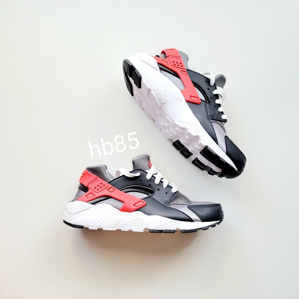 Nike Huarache Run DK Smoke Grey University Red Youth 6